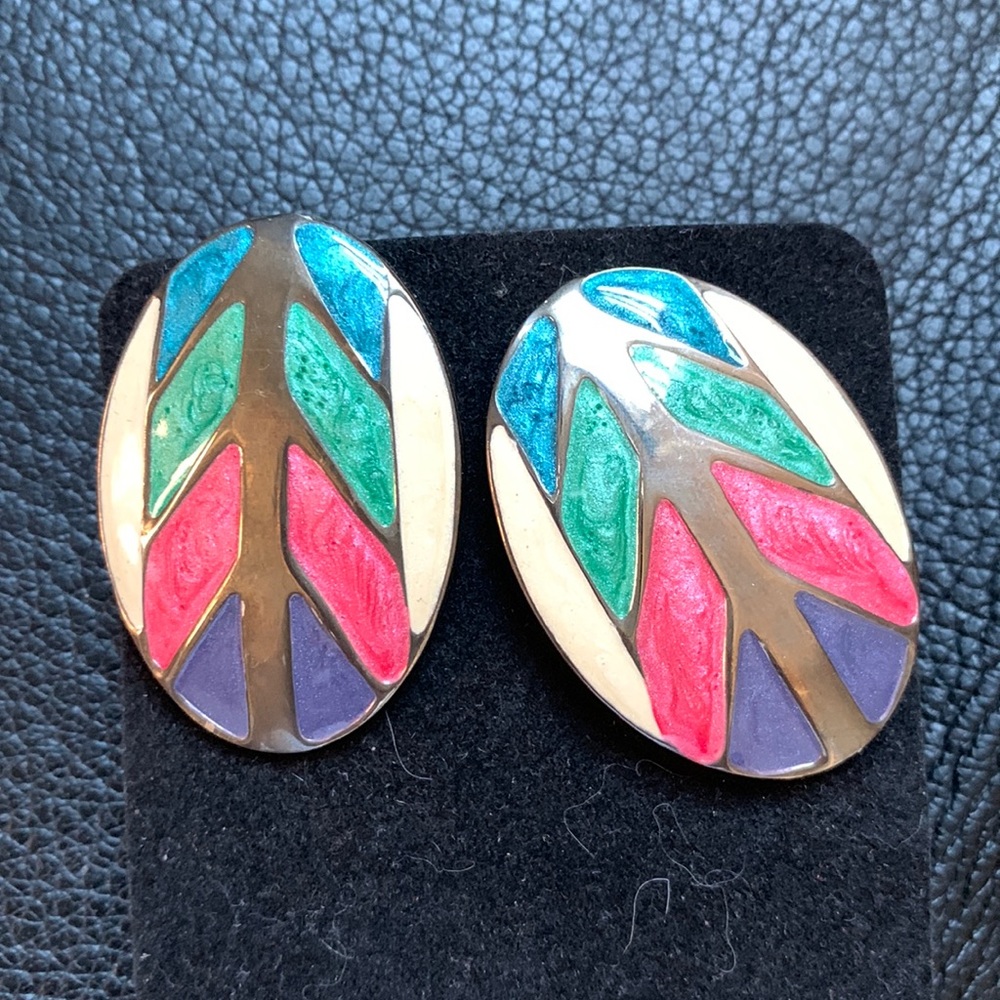 Vintage enamel earrings